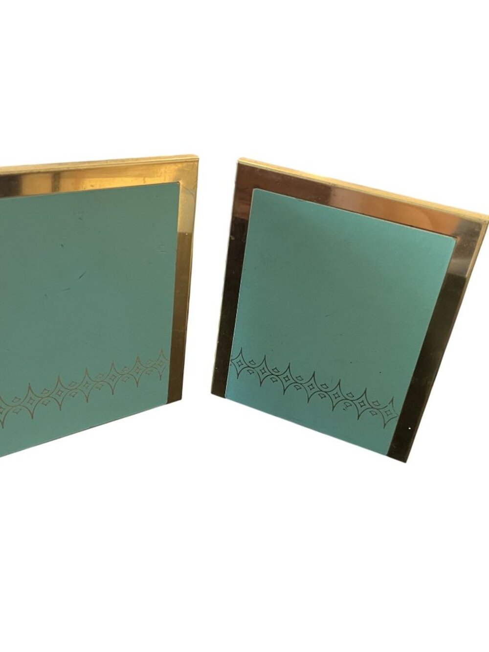 Vintage Pair Teal Park Sherman Mid Century Modern Book Ends